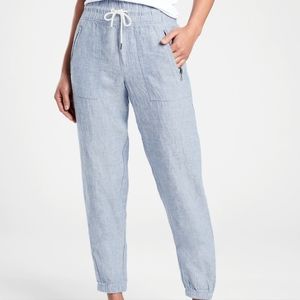 Athleta Cabo Linen Jogger in Chambray Blue